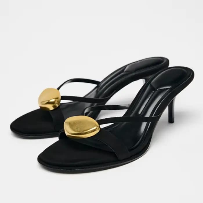 Sandales à talons ouvertes de luxe pour femmes, nouvelle collection 2026, élégantes, avec décoration