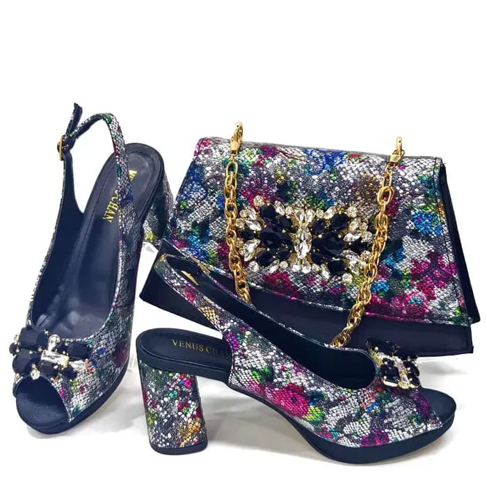 Talons Élégants avec Strass pour Femme, Sandales Jaunes, Chaussures Italiennes et Sacs, Ensemble Ass