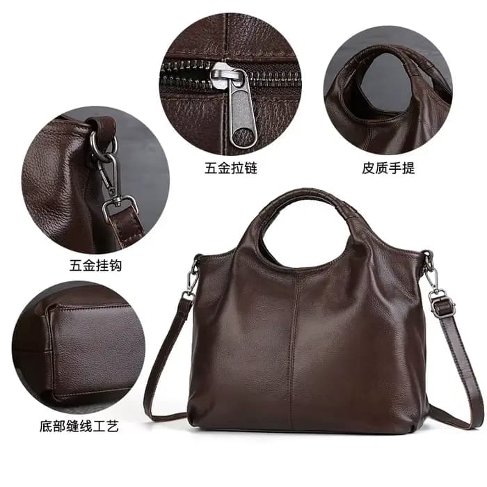 Sac fourre-tout Vintage en cuir véritable pour femmes, fourre-tout de bonne qualité, grand sac à ban