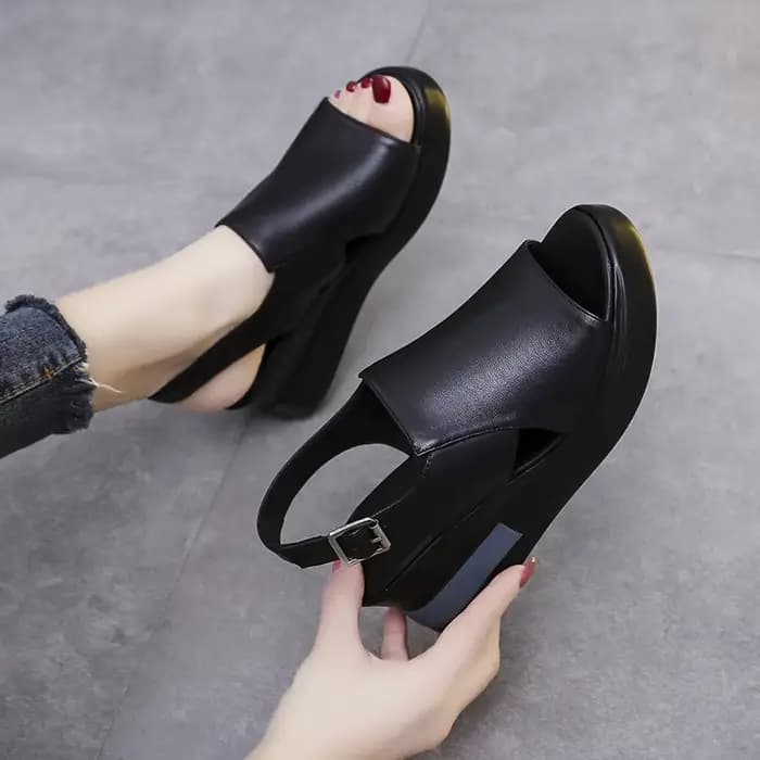 2025 femmes plate-forme sandales à talons compensés nouvel été à talons hauts bouche de poisson chau
