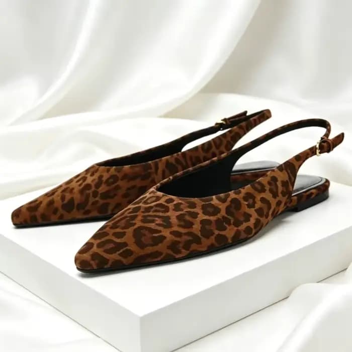 Sandales plates léopard De styliste pour femmes, chaussures plates Sexy à bout pointu, légères et co