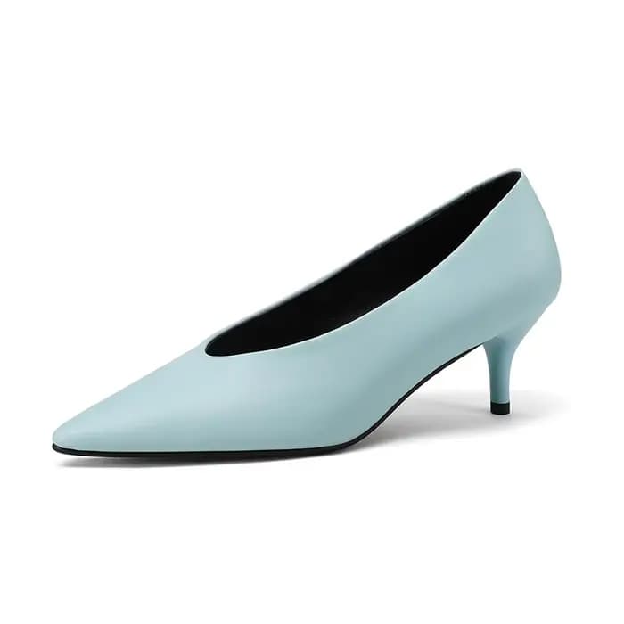 Escarpins tendance en croûte de cuir pour femmes, chaussures de bureau Sexy, rouge clair-jaune, bout
