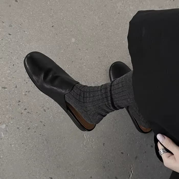 Mules d'été en cuir véritable pour femmes, chaussures à bout rond et talon bas, sandales modernes, p