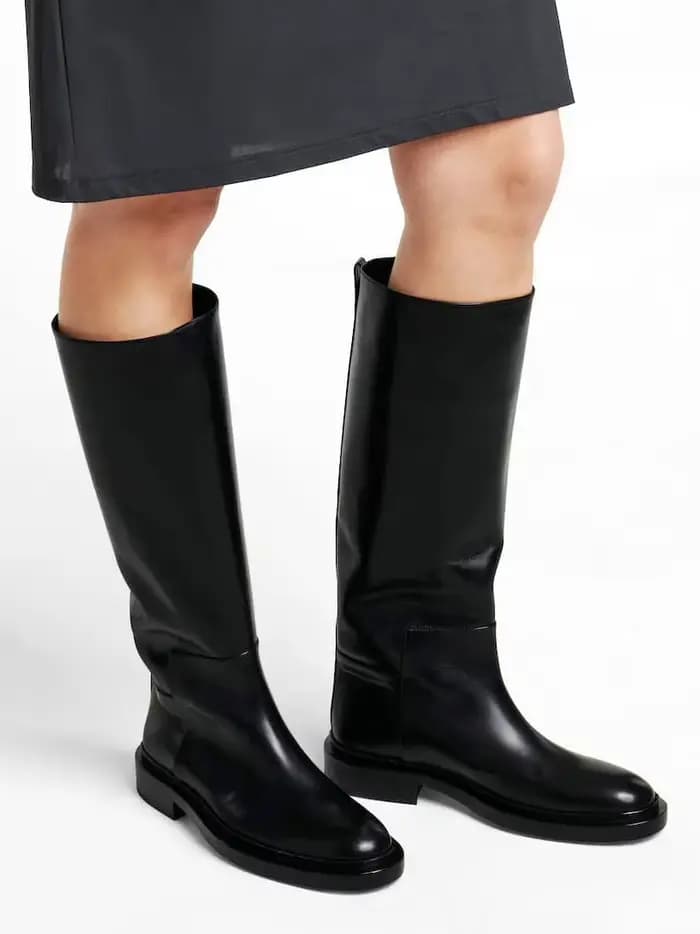 Call TAA-Bottes hautes au genou pour femmes, plates-formes rondes, Parker optique, chaussures à talo