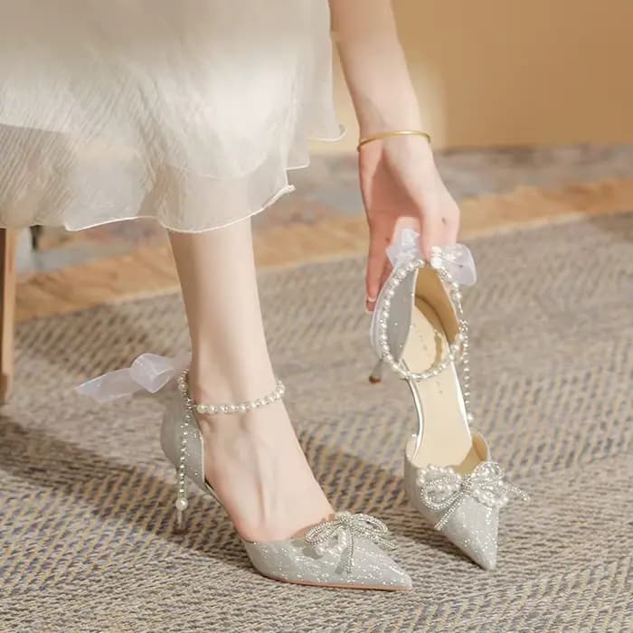 Sandales à talons hauts pour femmes, nouvelle collection été, style papillon, chaussures de mariage 