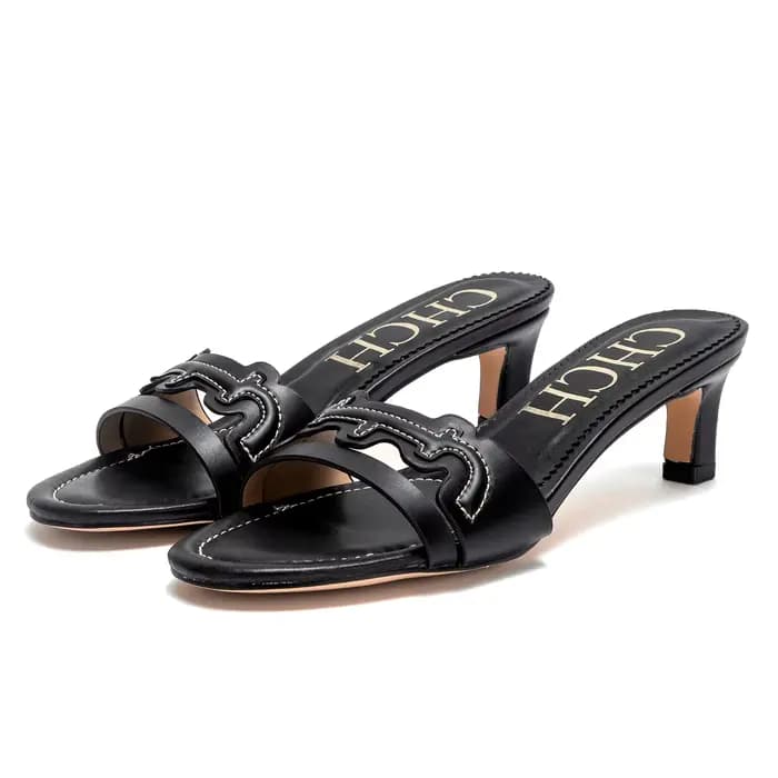 C-H Sandales à talons hauts pour femme été vin rouge talons hauts décontractés 5 cm