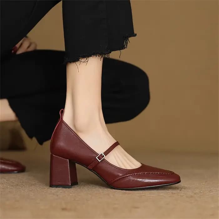 FEDONAS-Chaussures à Talons Hauts en Cuir group pour Femme, Escarpins à Essence Mary, Bouche Peu Pro