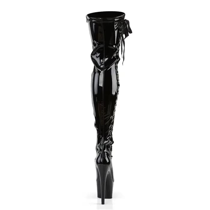 BOTES DE DANCE POLE 17CM |   SOLE à talon et antidérapant renforcé en acier |   Bottes de scène haut
