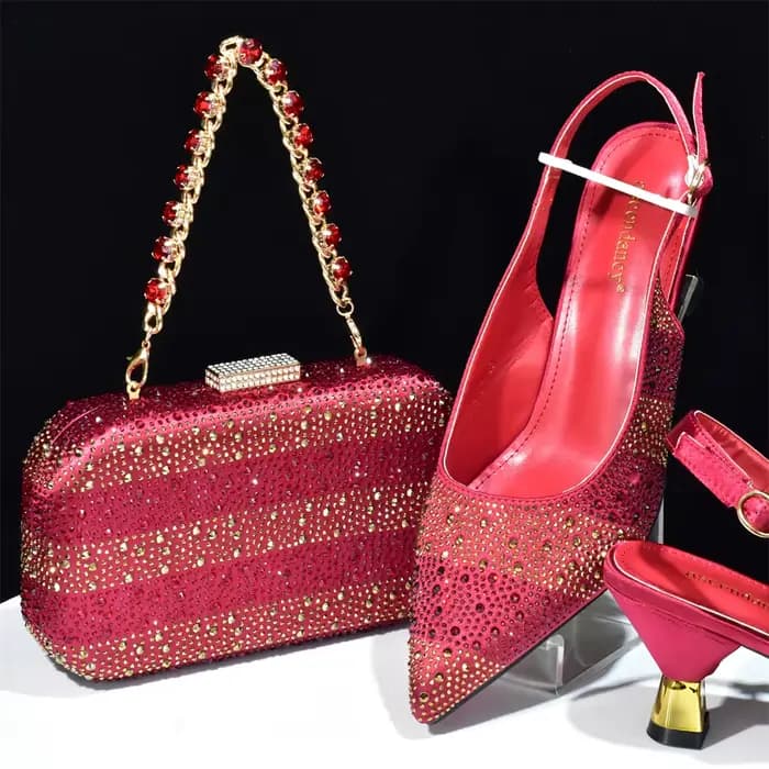 Doershow-Ensembles de chaussures et de sacs italiens, sacs à main en argent de charbon, sacs assorti