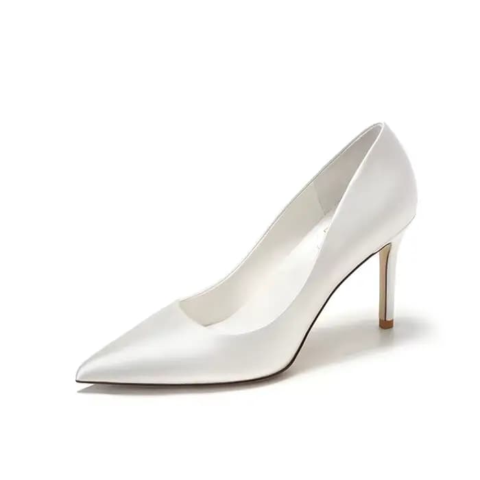 Escarpins femmes chaussures chaussures de mariage blanc talons hauts femmes Satin chaussure de marié