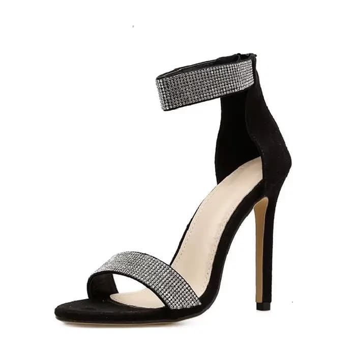 Sandales à talons hauts pour femmes, bout rond, fermeture éclair arrière, style romain, chaussures d