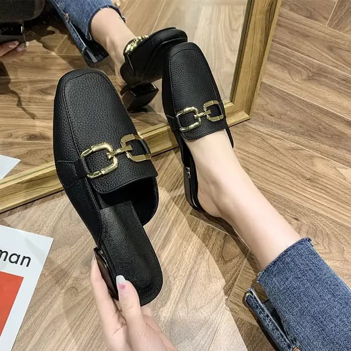 Mules pour femmes printemps-été 2024, chaussures de marque, pantoufles tendance, bout rond, nœud pap