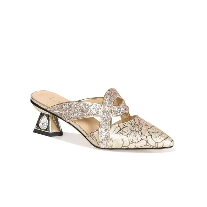 Pantoufles d'automne à talons carrés, bout pointu, bouche peu profonde, découpe, paillettes respiran