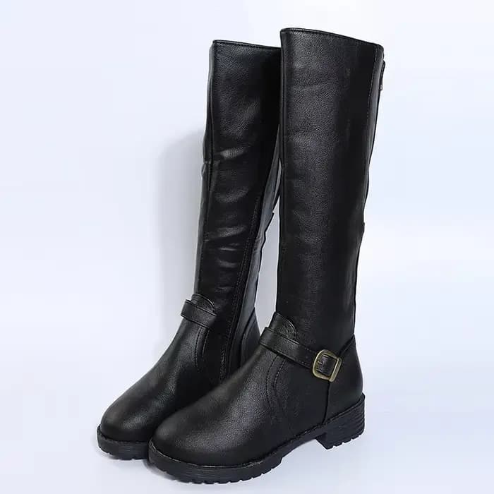 Bottes hautes au genou marron vintage pour femmes, talons bas, bottes longues à plateforme, bottes z
