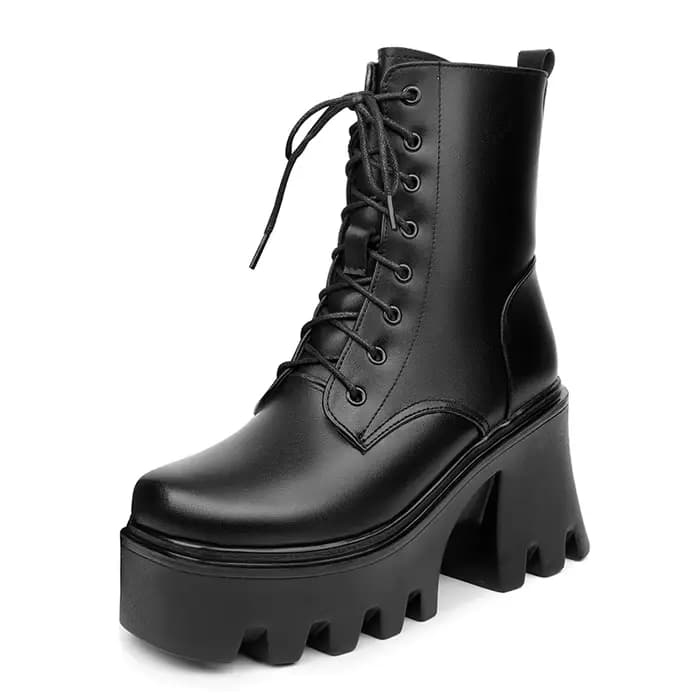 AIYUQI – bottines à plateforme et talons hauts pour femme, bottes d'hiver chaudes en cuir véritable 
