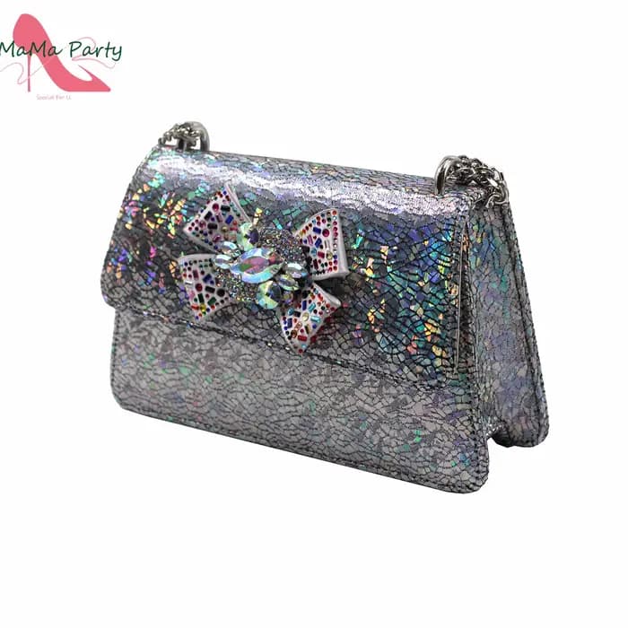 Chaussures en cristal brillant pour femmes africaines, avec des Appliques à talons mi-hauts, sac ass
