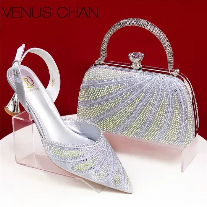 Sandales de Luxe à Talons Hauts, Ensemble de Sacs en Orange, pour ixde Mariage, Tendance 2025