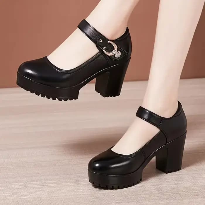 Escarpins à talon carré et plateforme, tailles 32-43, collection automne-printemps 2026, talons moye