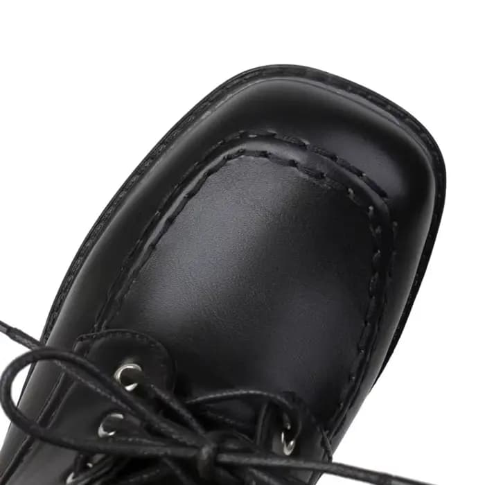 SIMLOVEbalance-Escarpins à plateforme pour femmes, chaussures Parker, gros talons, lacets, caoutchou
