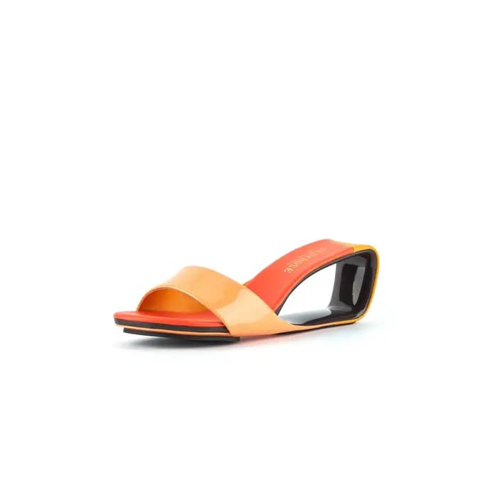 Mules à bout ouvert pour femmes, Design de talon Unique, talon moyen, sandales coulissantes à sangle