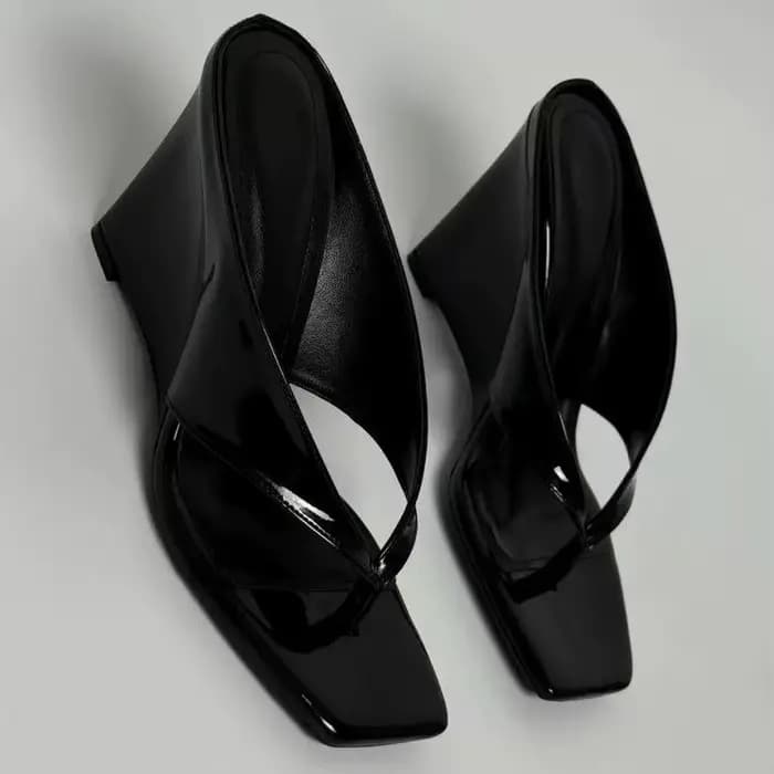Élégantes sandales d'été noires à talons hauts pour femmes, style universitaire, en similicuir, seme
