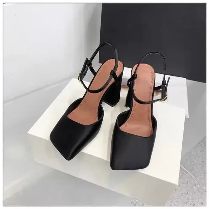 Sandales Mary Jane à talons hauts épais avec strass pour femmes, chaussures de soirée Sexy à platefo