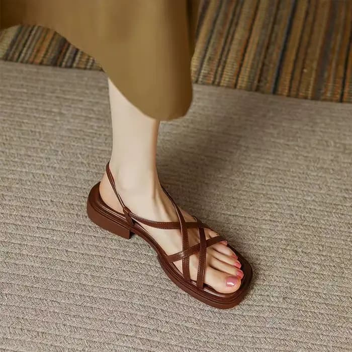 Sandales plates pour femmes 2026 – Nouveauté estivale, style simple et tendance, avec bande élastiqu