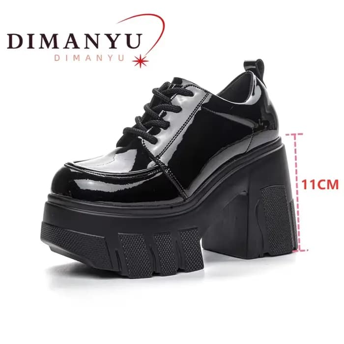 DIMANYU Chaussures à talons hauts pour femmes, plateforme, nouvelle collection 2026, à lacets, print