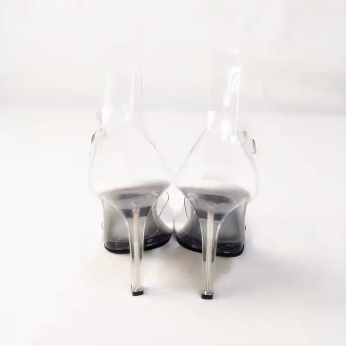 Nouvelles chaussures transparentes à la mode, talons hauts pour la scène de modélisation d'été, sand