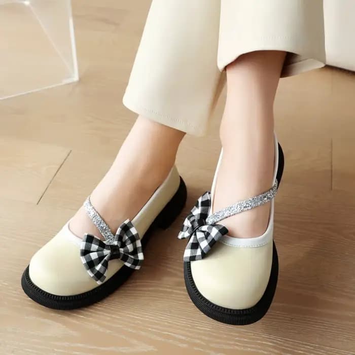 Mocassins à talons épais pour femmes, chaussures à nœud rond, à la mode, couvre-chaussures de mariée