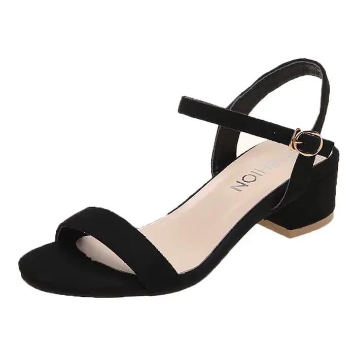 Sandales en Faux Daim à Talons Carrés pour Femme, Chaussures d'Été à la Mode, 34, 36, 38, 39, 2021