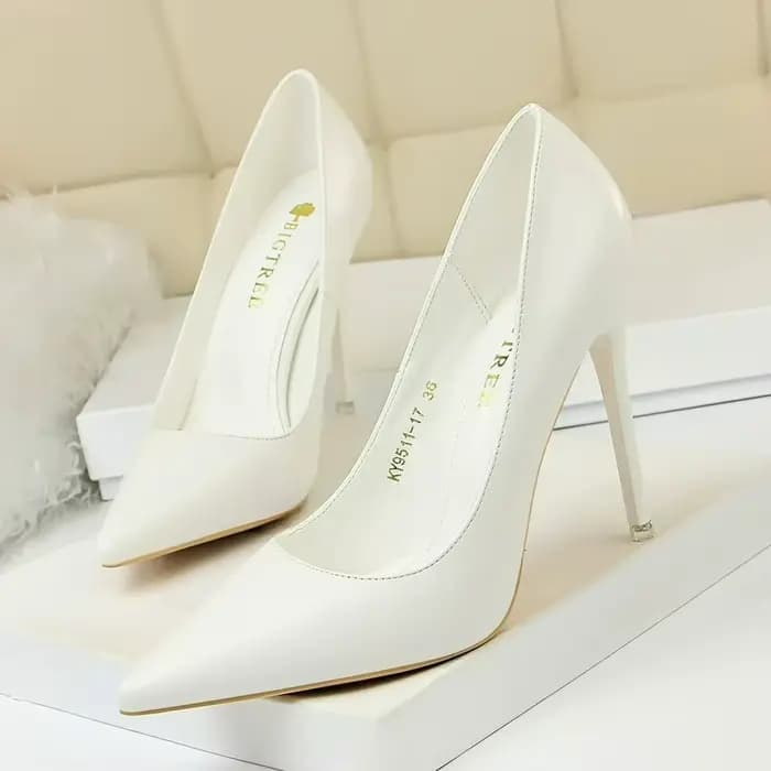 Escarpins pour femmes 7.5cm 10.5cm talons hauts en cuir souple chaussures simples peu profondes