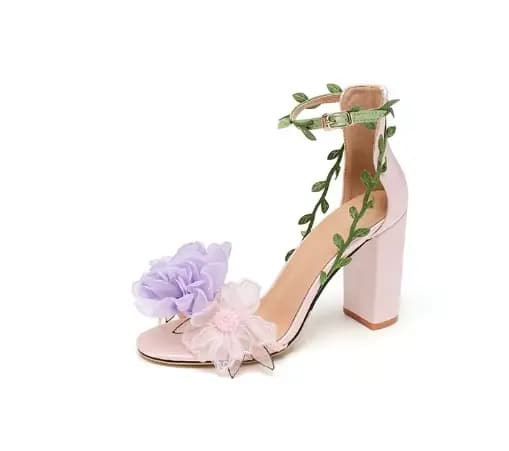 Chaussures de mariage à talons hauts en mousseline de soie rose pour femmes