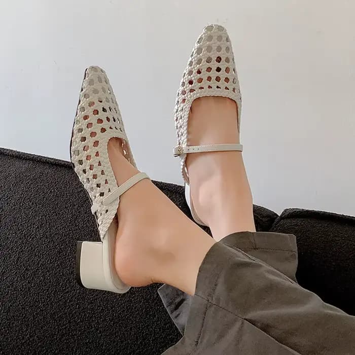 Mules d'été en tissu pour femmes