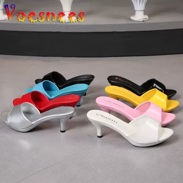 Mules à talons transparents pour femmes