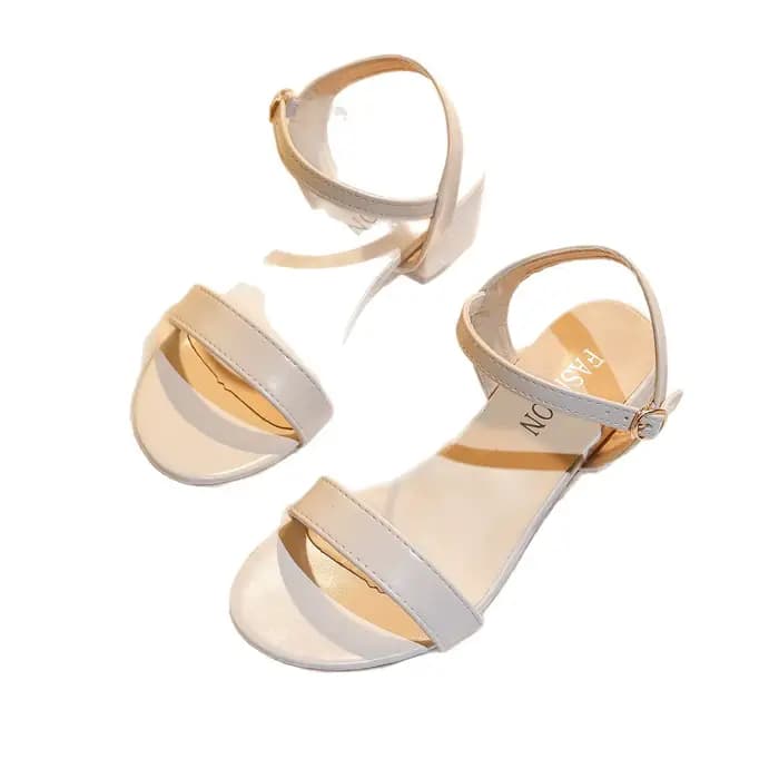 Sandales à talons hauts en cuir souple style romain pour femme – Nouvelle collection été, polyvalentes, confortables, amortissantes, style féerique, à boucle