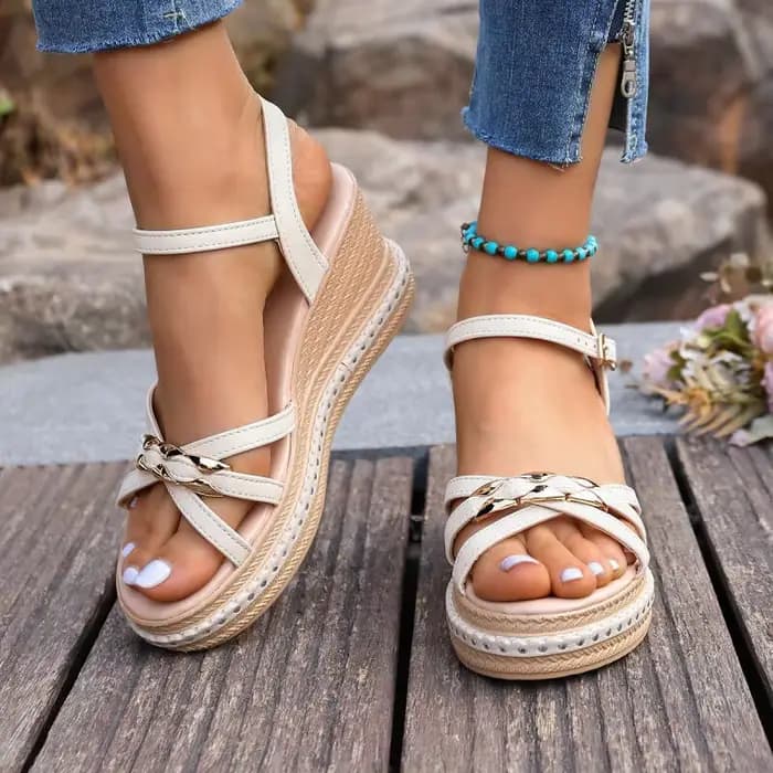 Sandales compensées confortables pour femme