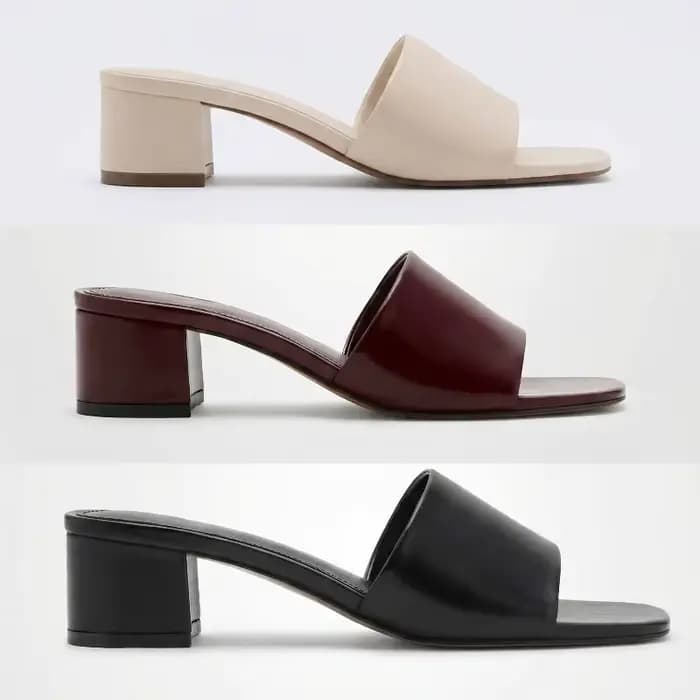 Mules à talon épais pour femme