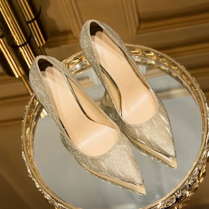 Escarpins de Luxe Or et Argent pour Femme