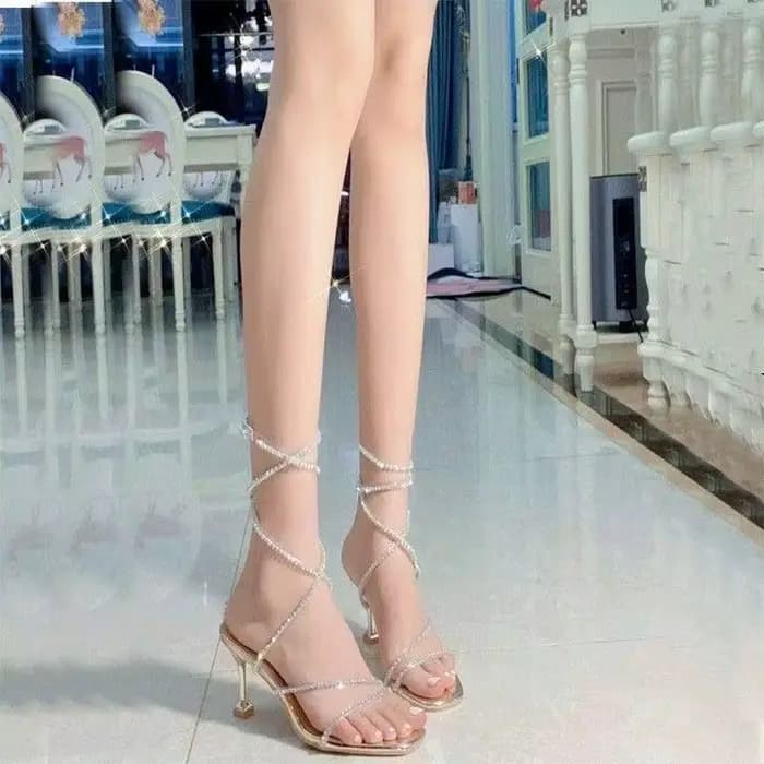 Sandales à talons hauts en strass pour femmes