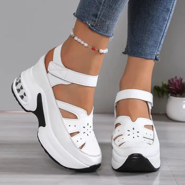 Femmes sandales nouveau bout fermé bureau et carrière été solide chaussures compensées
