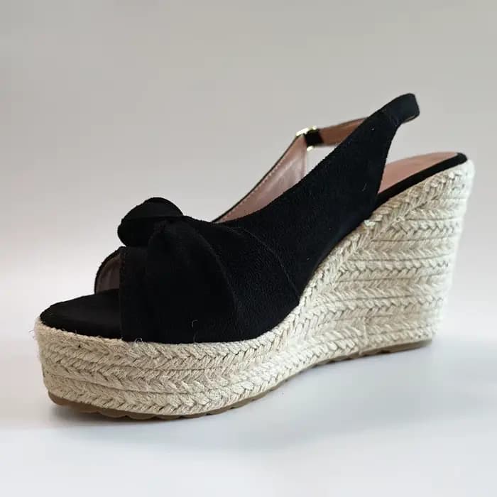 Sandales compensées noires pour femme
