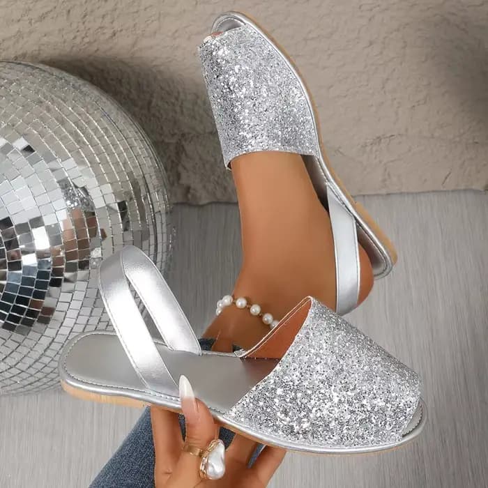 Sandales à talons mode femmes chaussures 2025 bout ouvert doux Bling
