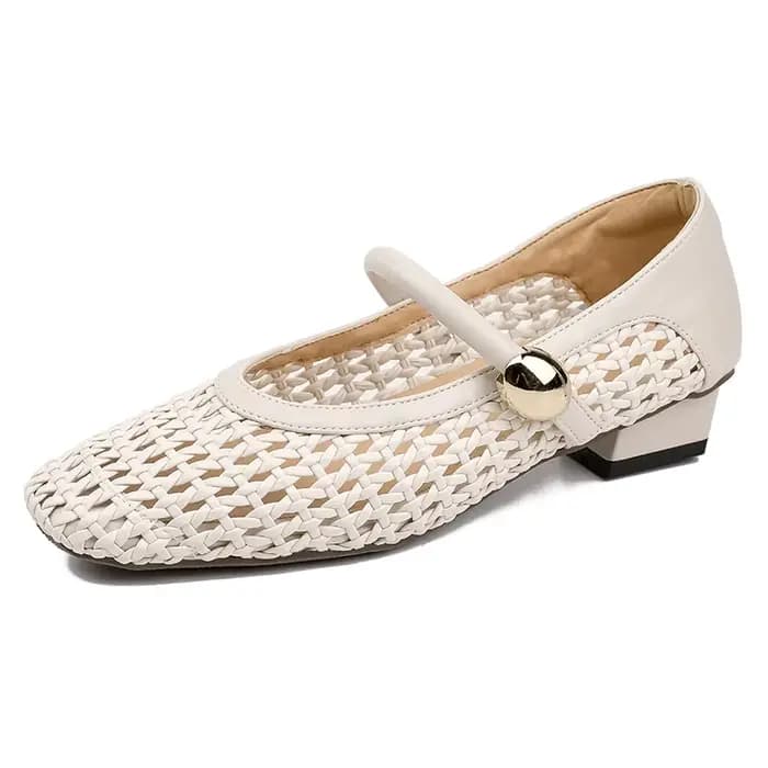 Femmes talon bas évider chaussures 3cm femme