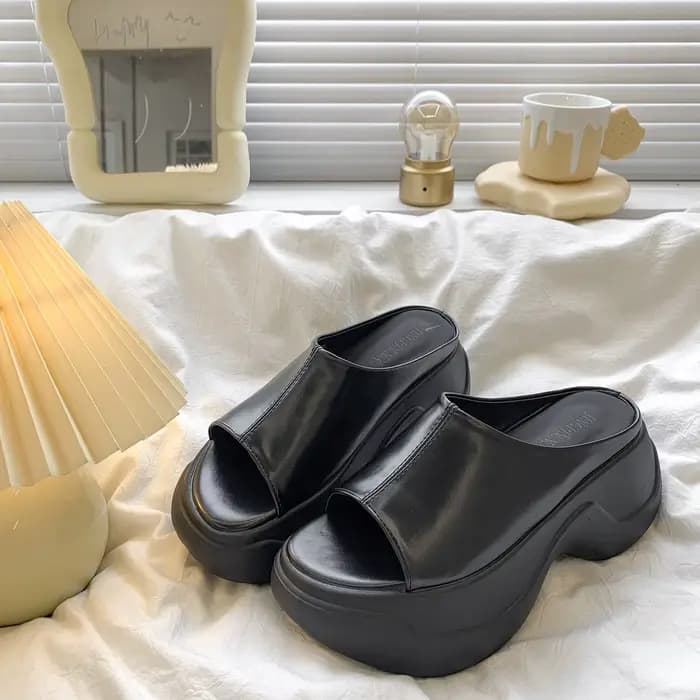 Sandales à plateforme à talon épais pour femmes, sandales d'été décontractées pour la plage, bout rond, talon moyen, semelle extérieure en caoutchouc, doublure en ultra-cuir