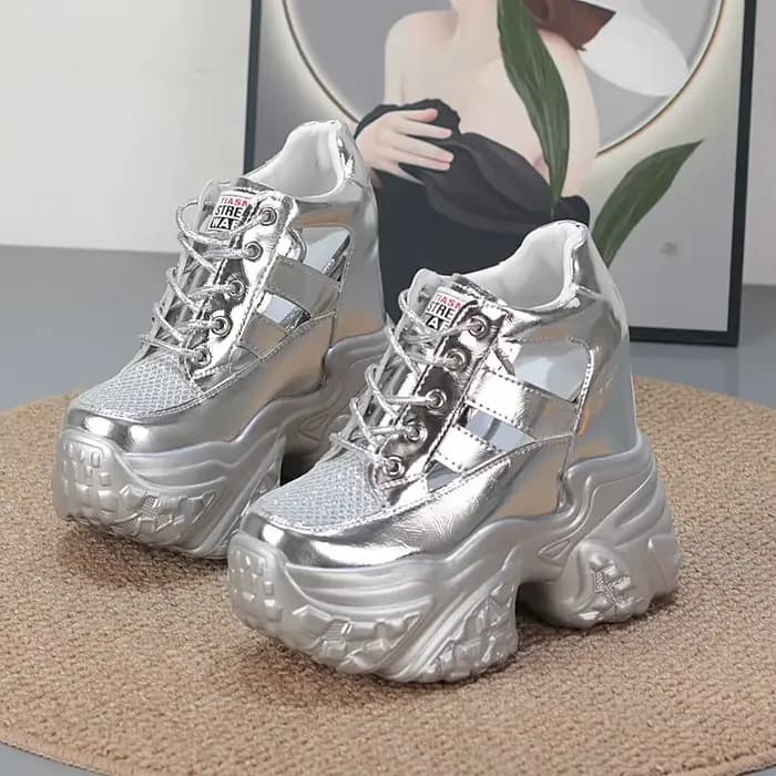 Baskets compensées pour femmes de 12 cm