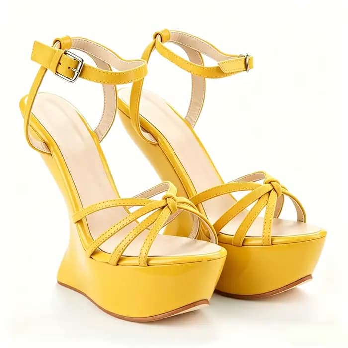 Sandales à talons Fretwrok en cuir verni brillant à bout pointu et bride étroite