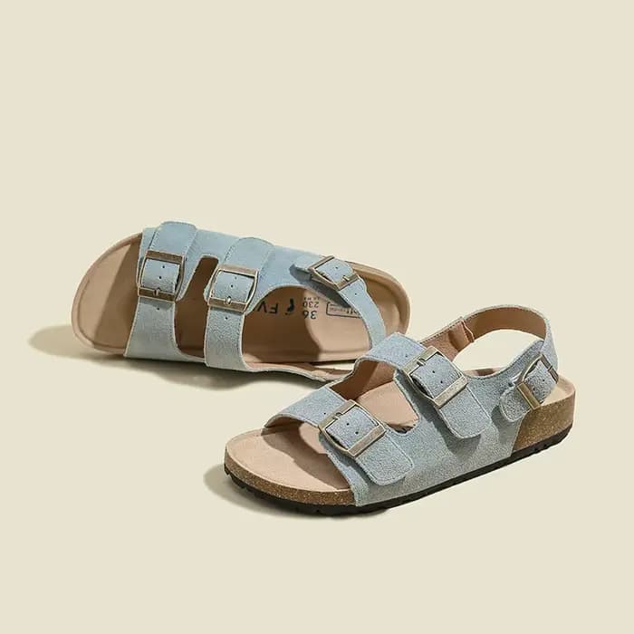 Sandales romaines en cuir véritable pour femme