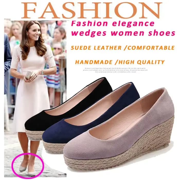 EAGSITY-Chaussures à l'offre elles compensées en daim pour femmes, espadrilles à talons hauts, escarpins à plateforme décontractés, chaussures de travail pour dames, fête et bureau