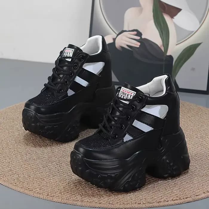 Baskets compensées pour femmes de 12 cm